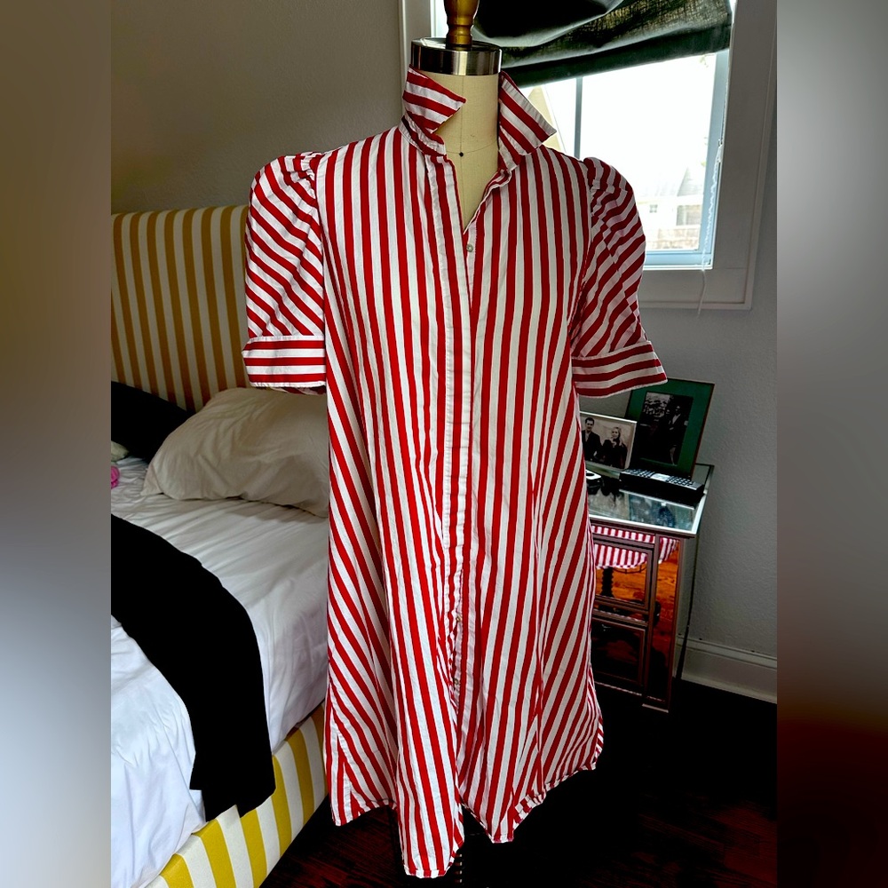 Zara red and white dress size M